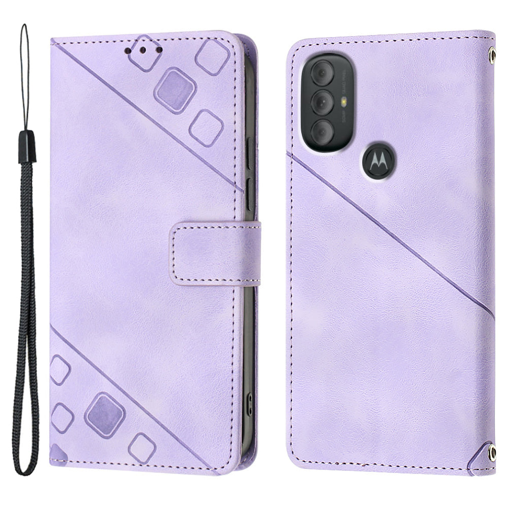 PT005 YB Imprinting Series-6 For Motorola Moto G Play (2023) 4G G Power (2022) Skin Touch Leather Cover Stand Wallet Case PT005 YB Imprinting Series-6 For Motorola Moto G Play (2023) 4G G Power (2022) Skin Touch Leather Cover Stand Wallet Case